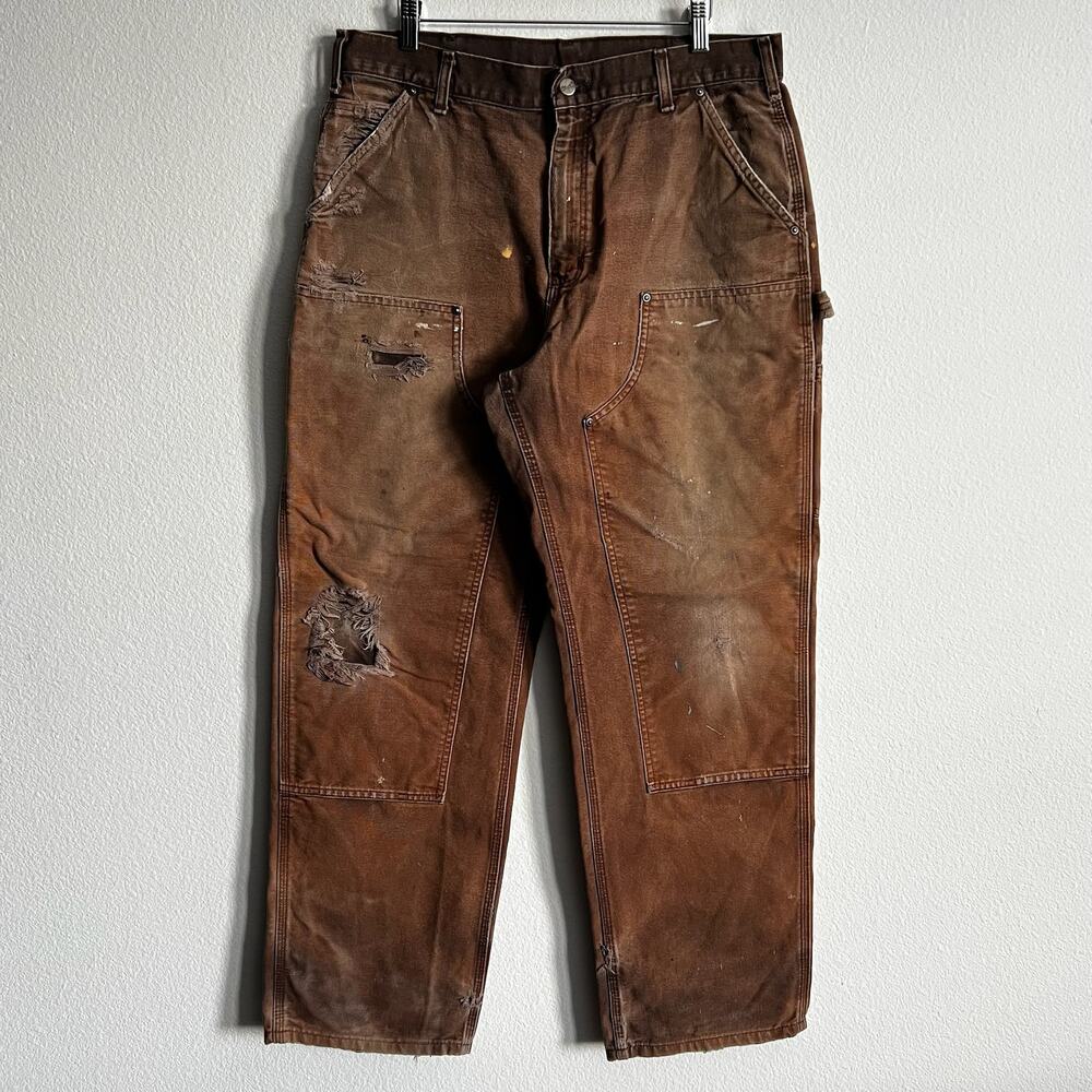 Carhartt B136 DKB faded brown double knee work wear carpenter pants